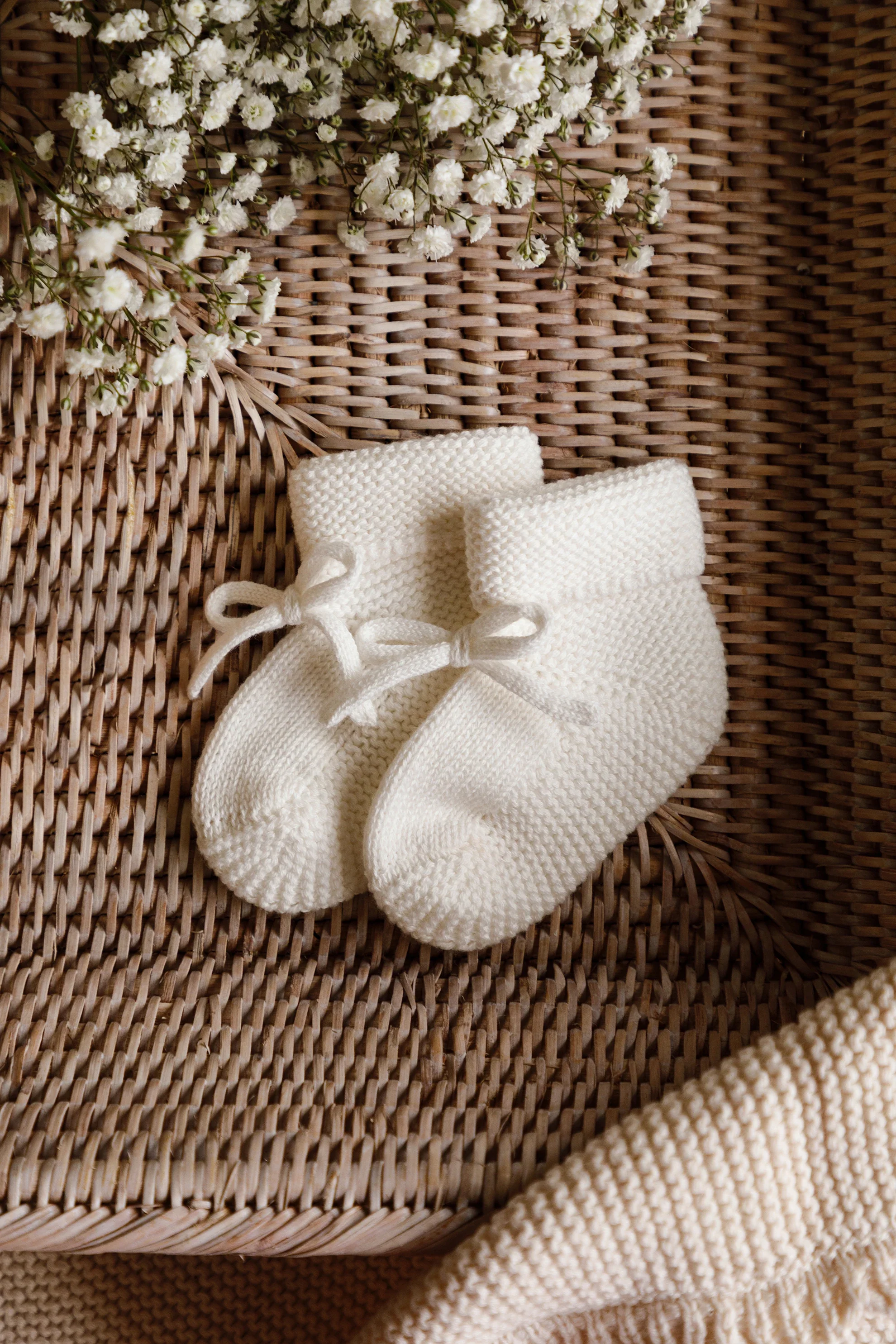 Organic Cotton Baby Booties - Milk - Image 4