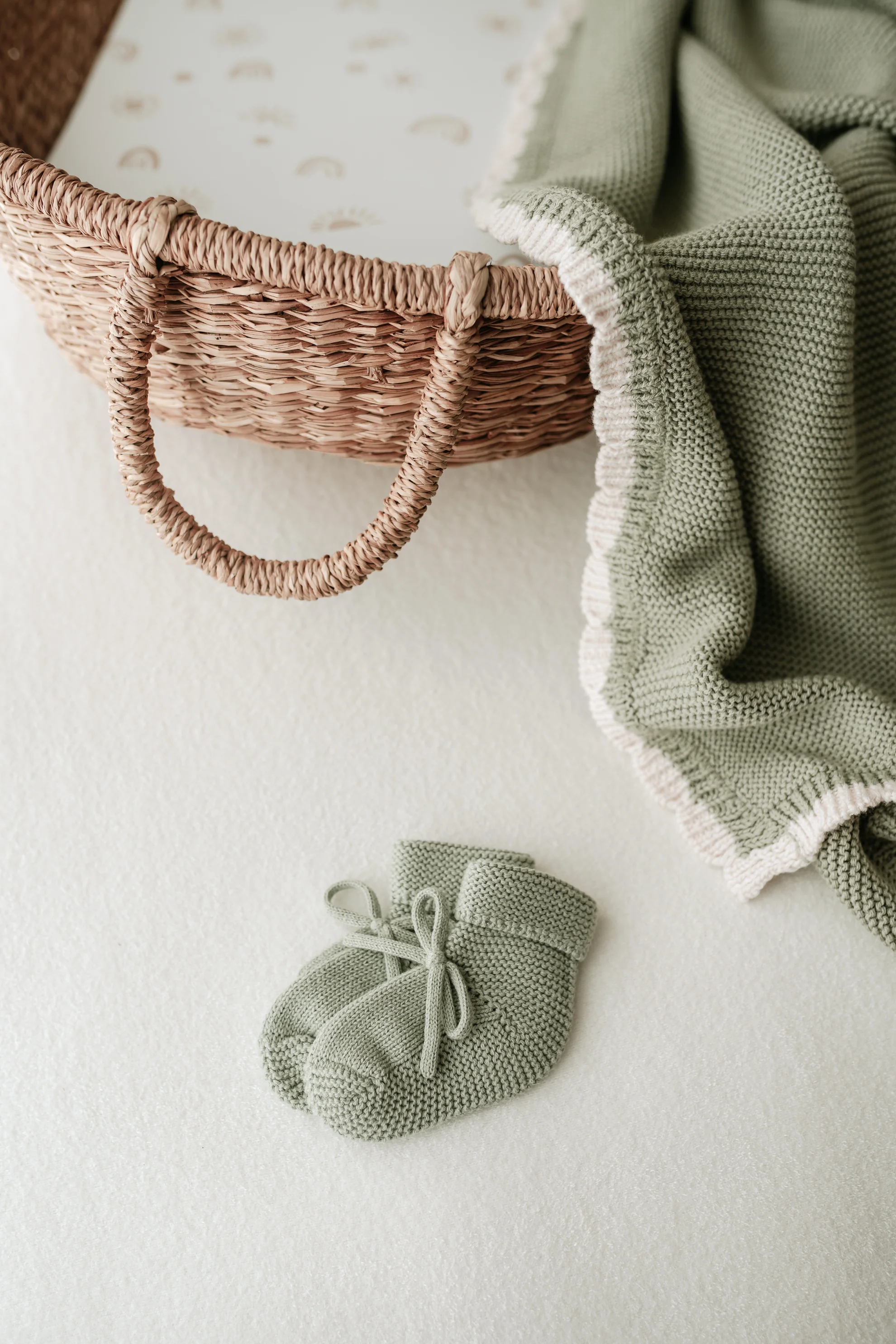 Organic Cotton Baby Booties - Sage - Image 5
