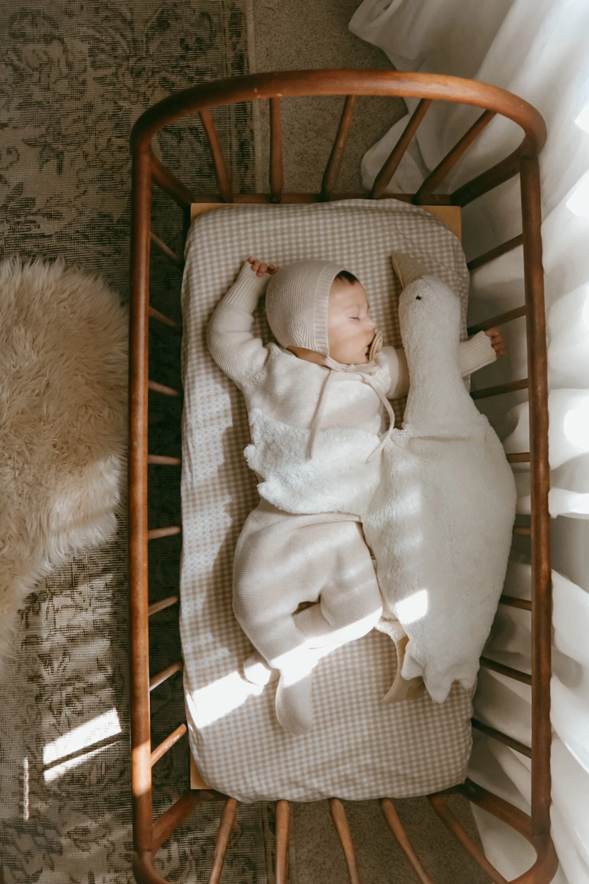Organic Cotton Footed Baby Trousers - Oat - Image 3