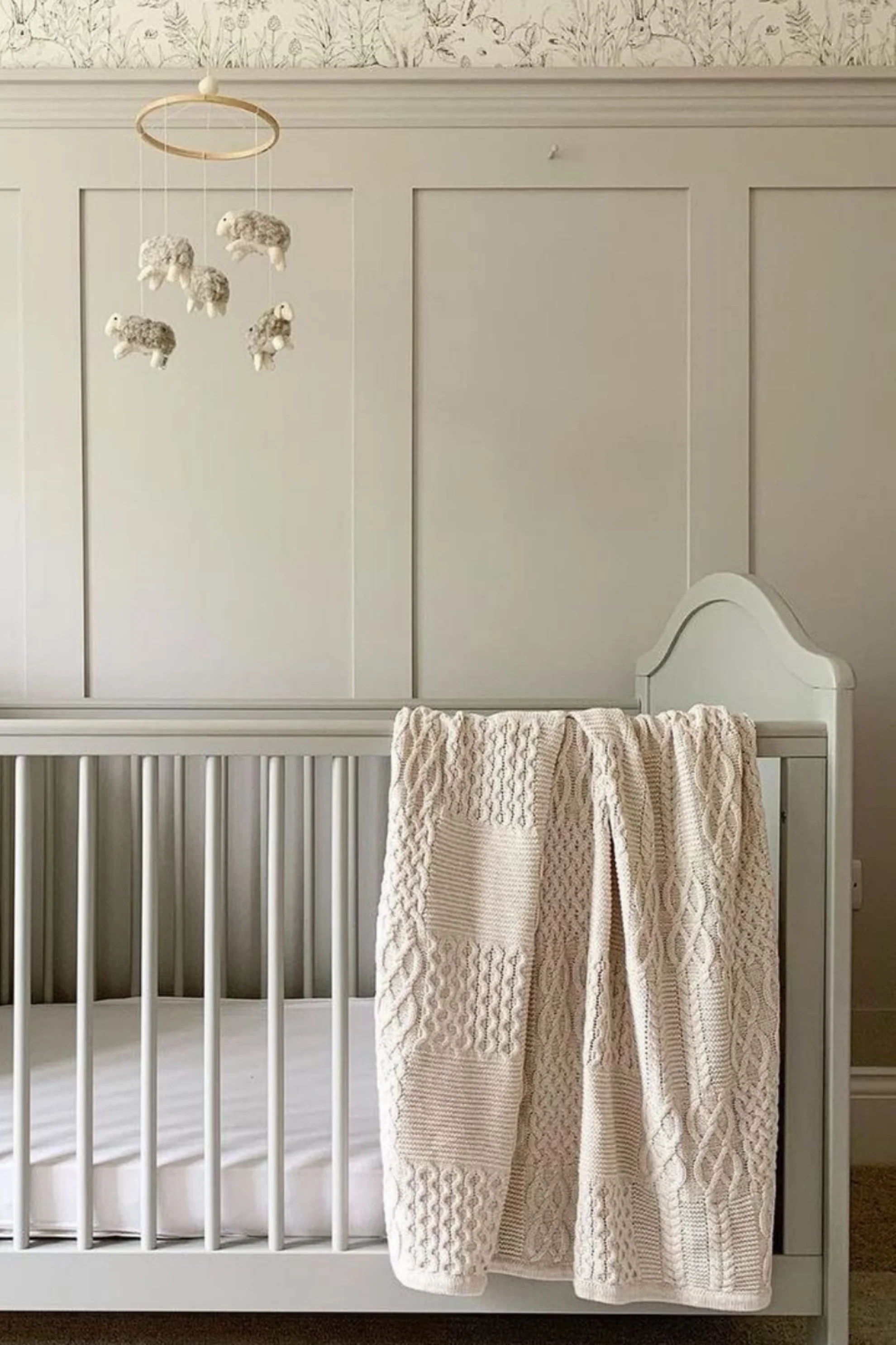 Organic Cotton Cable Knit XL Blanket - Oat - Image 4
