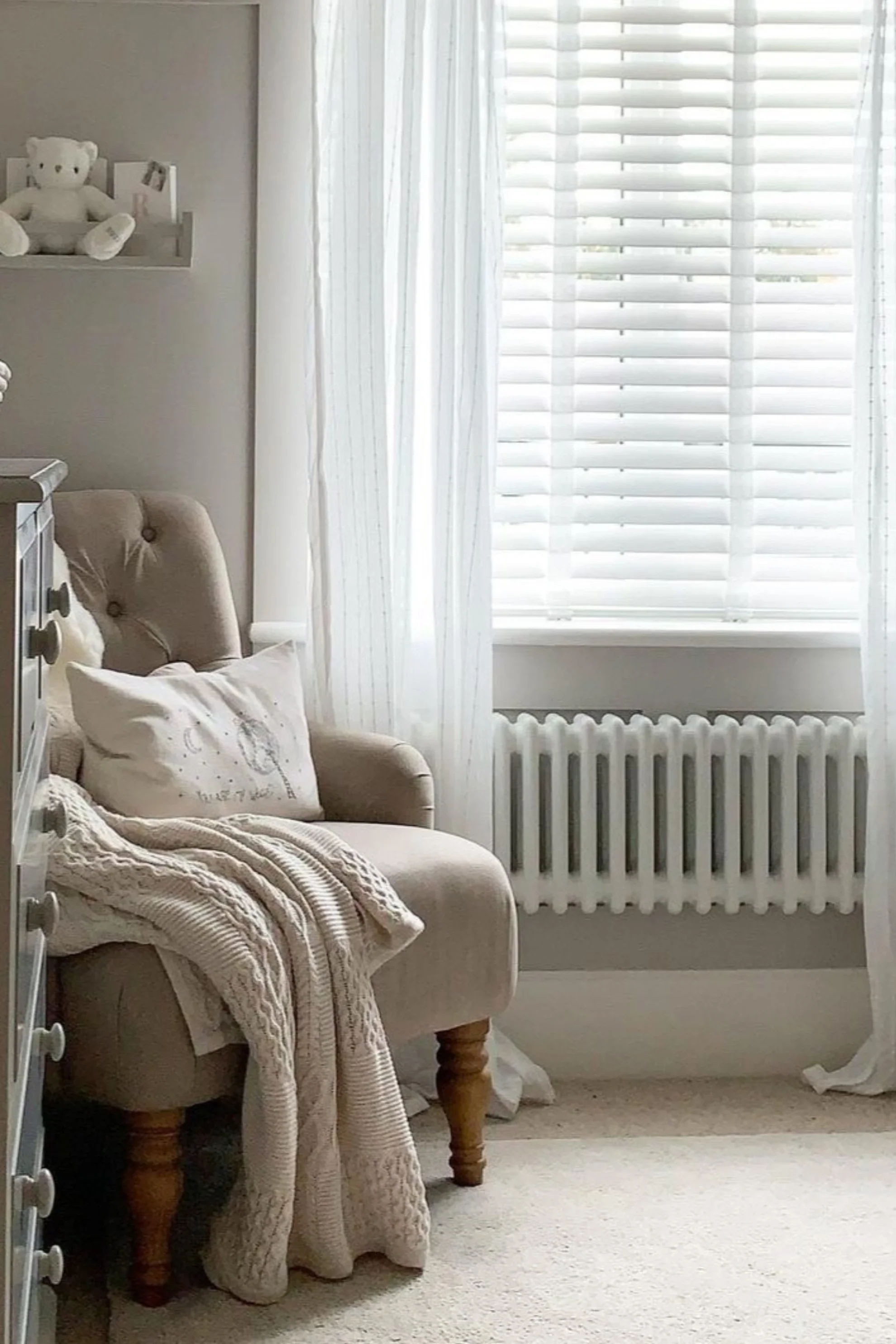 Organic Cotton Cable Knit XL Blanket - Oat - Image 5