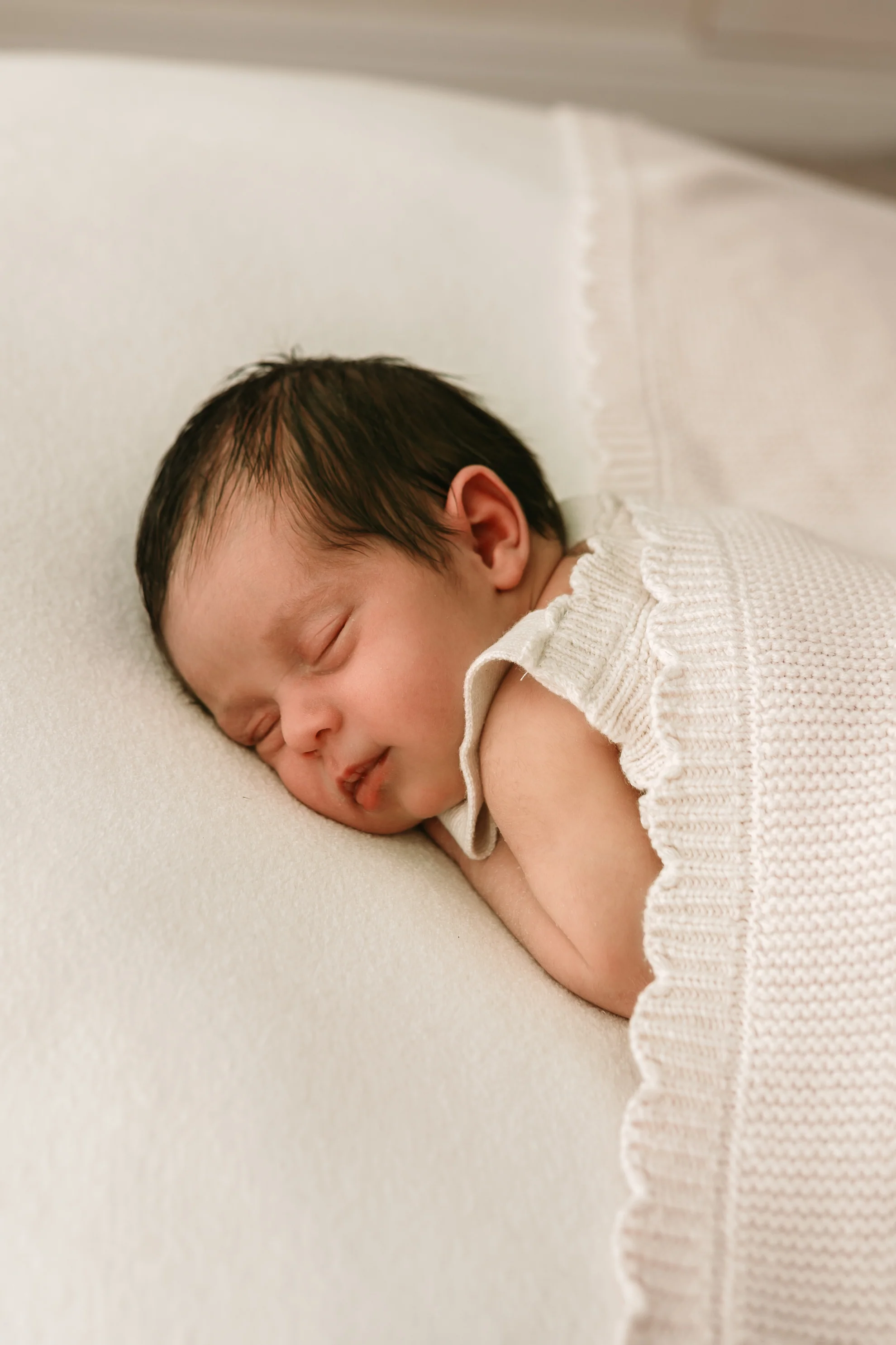 Organic Cotton Scallop Knit Baby Blanket - Oat - Image 5