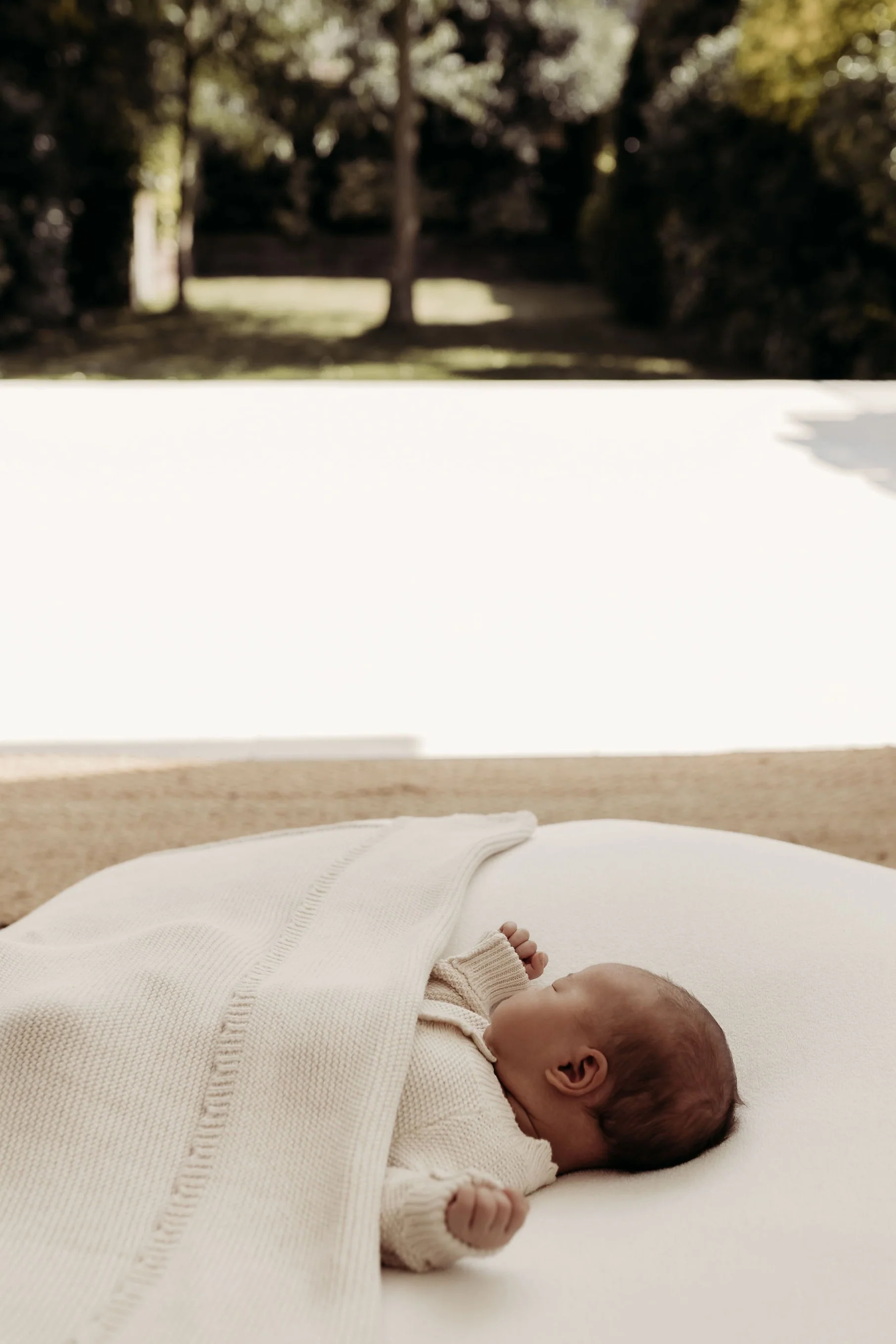 Organic Cotton Scallop Knit Baby Blanket - Oat - Image 6