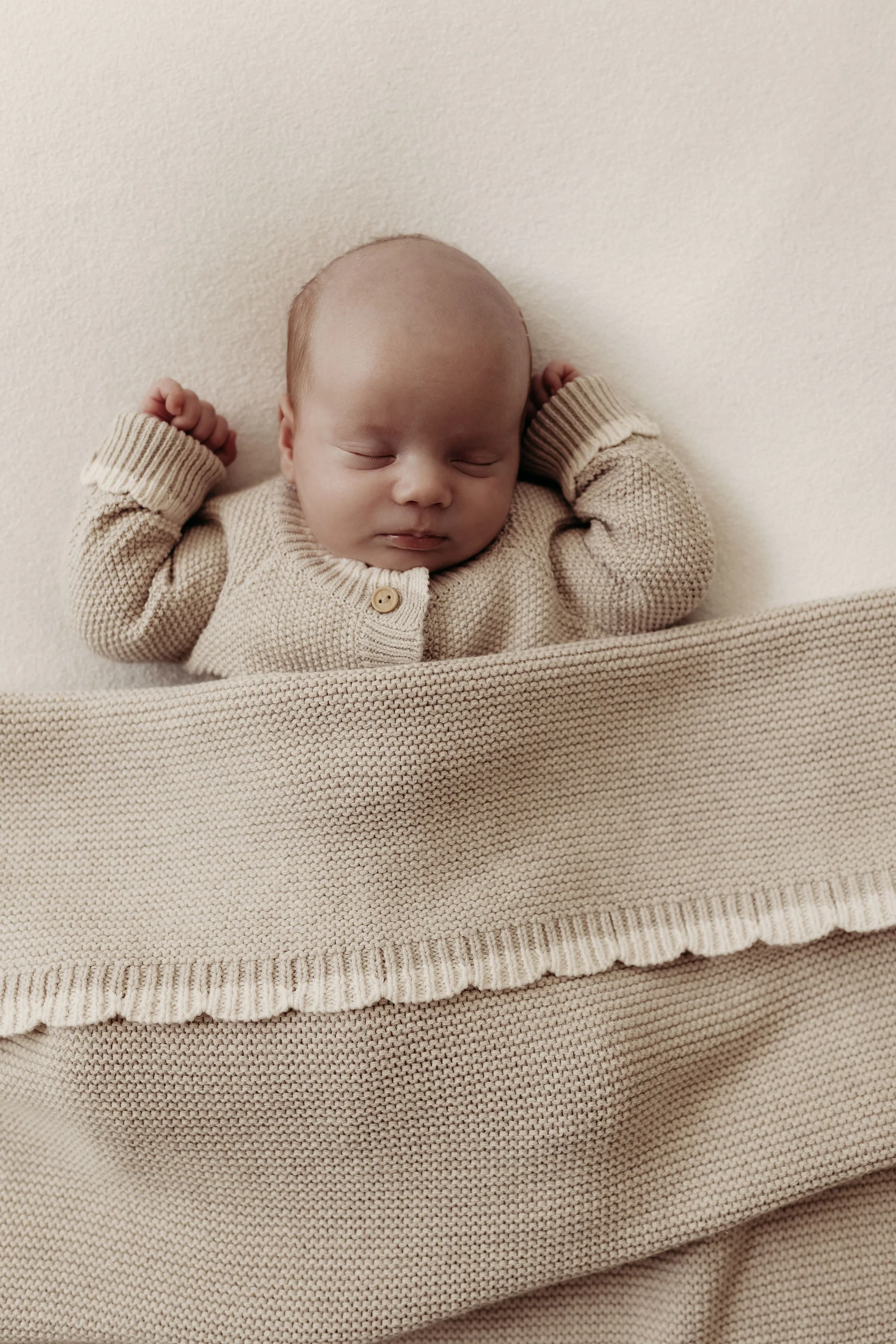 Organic Cotton Baby Blanket & Stork Bundle - Pebble - Image 6