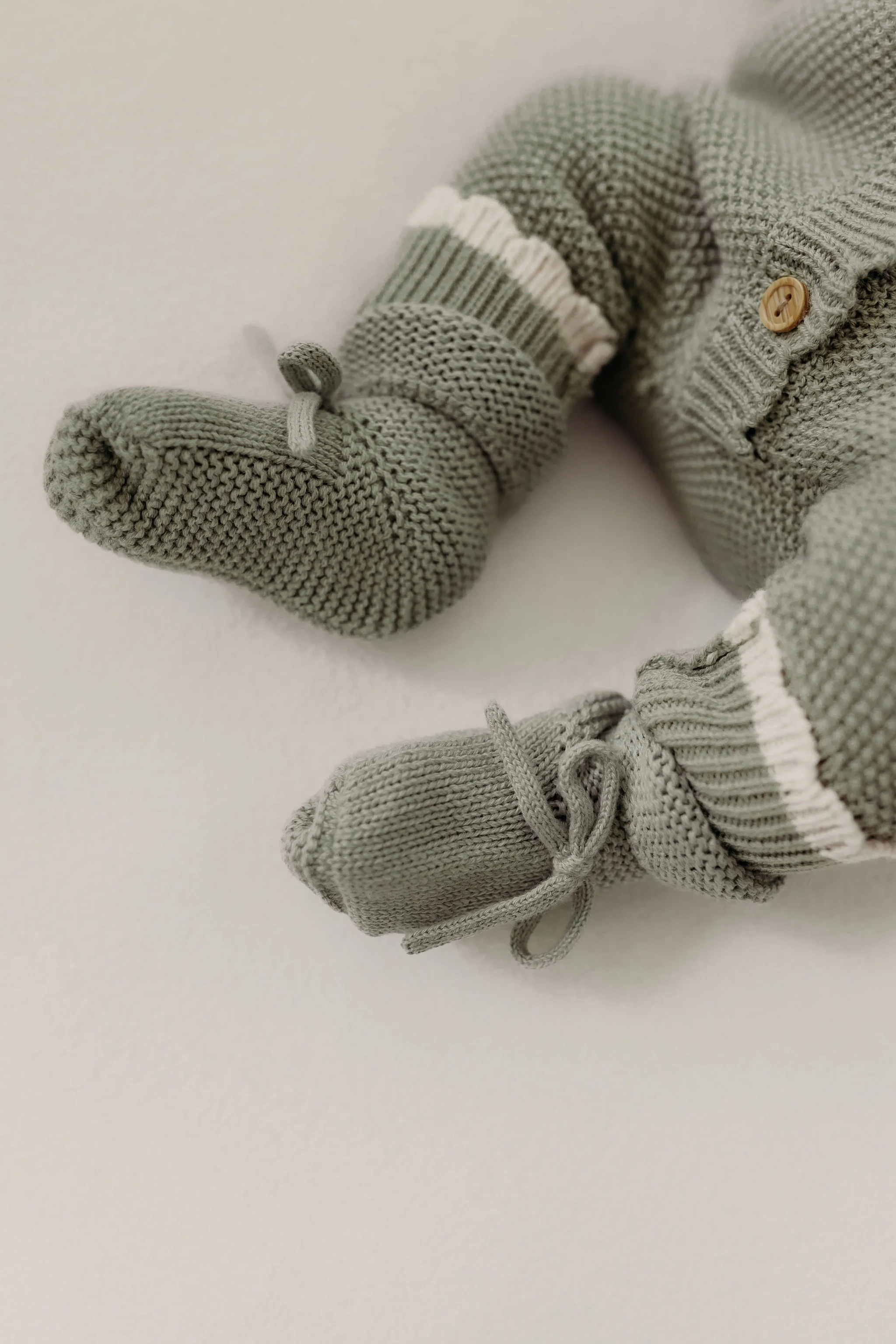Organic Cotton Baby Booties - Sage - Image 3