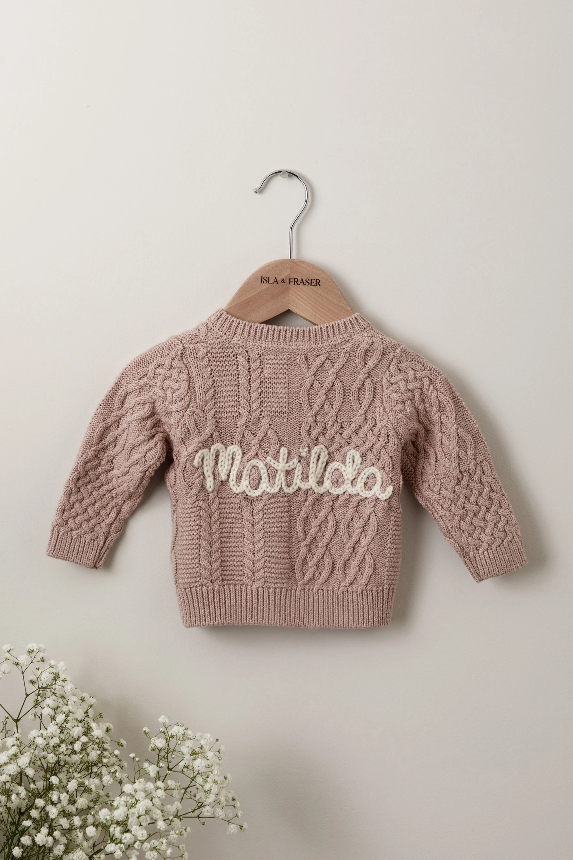 Organic Cotton Cable Knit Baby Cardigan - Personalised - Image 19