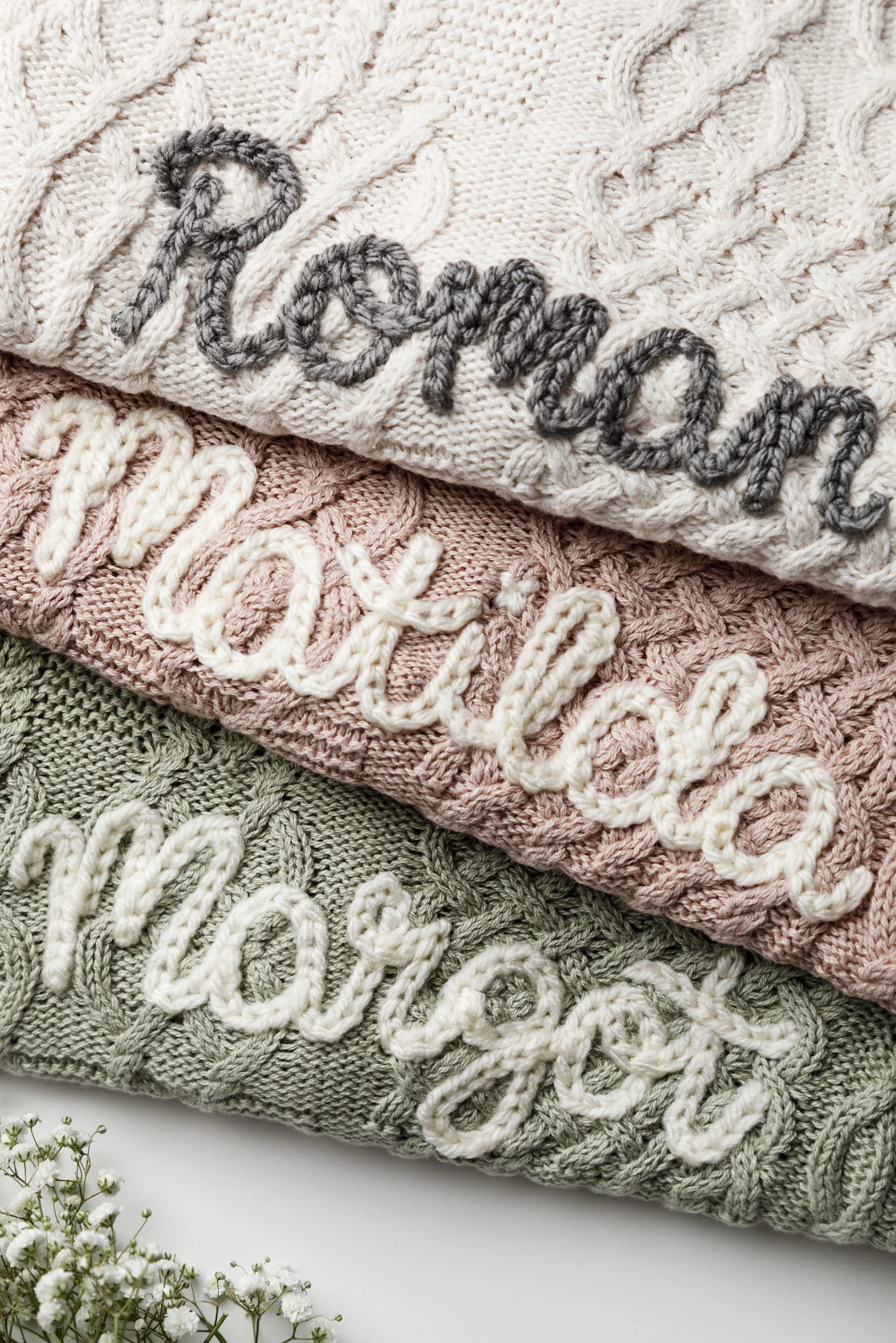 Organic Cotton Cable Knit Baby Cardigan - Personalised - Image 20