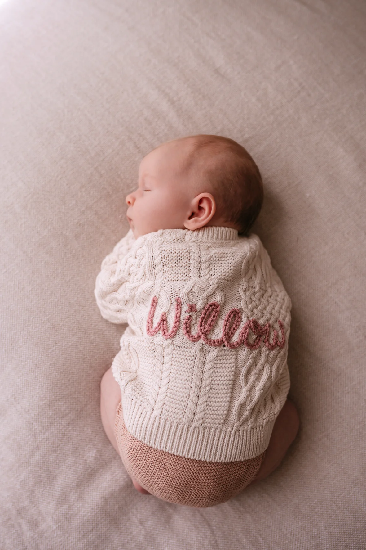 Organic Cotton Cable Knit Baby Cardigan - Personalised - Image 3