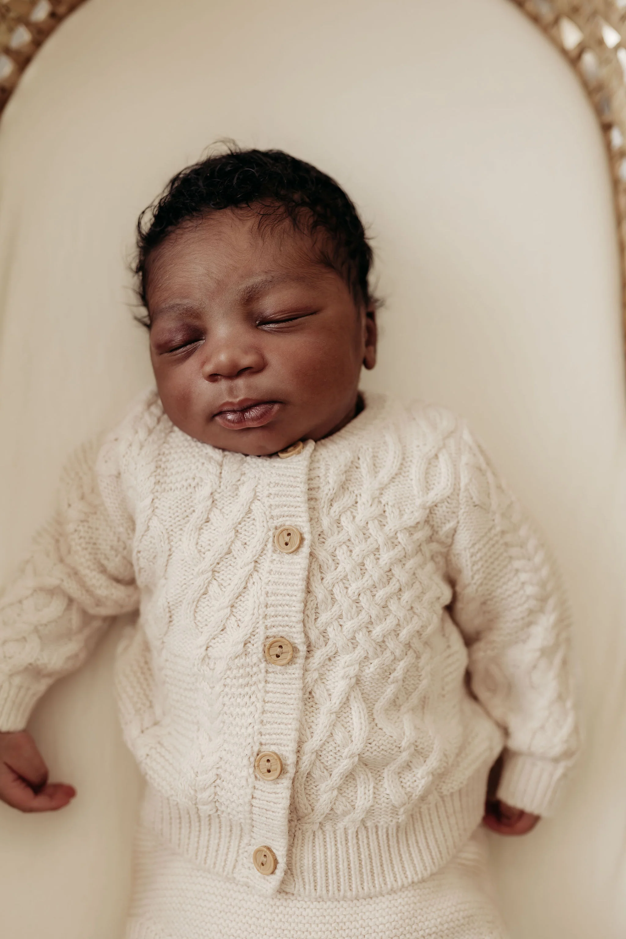 Organic Cotton Heirloom Cable Knit Baby Bundle - Oat - Image 10