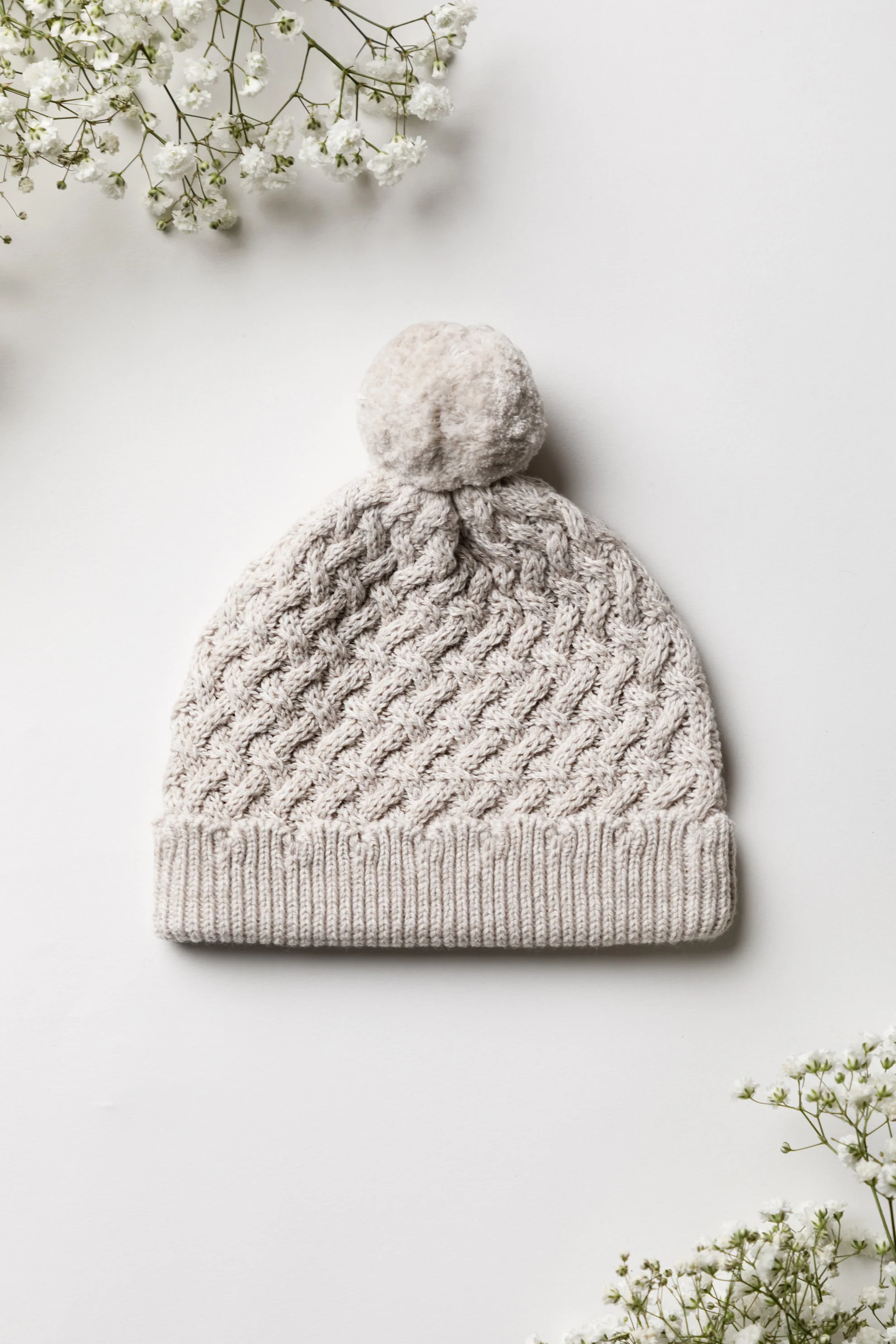 Organic Cotton Cosy Cable Knit Baby Bundle - Pebble - Image 4