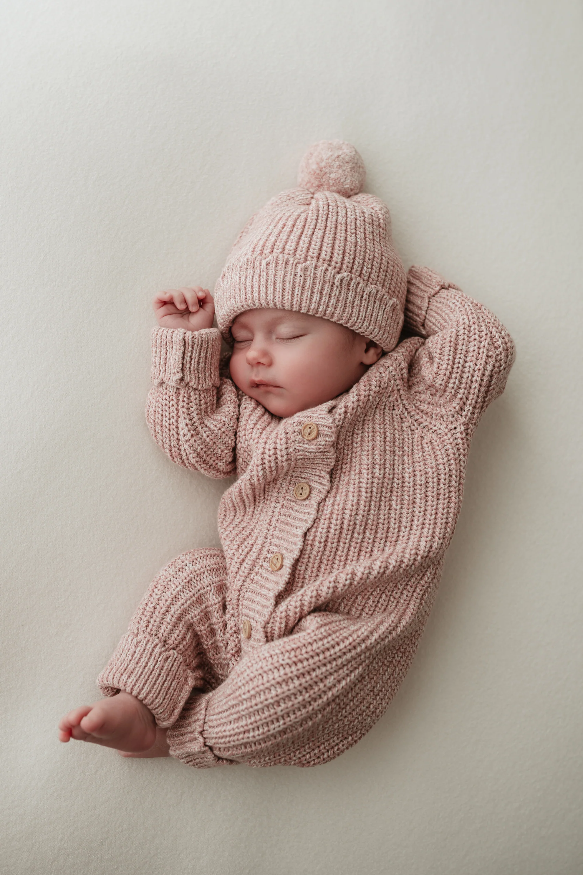 Organic Cotton Cosy Chunky Knit Baby Bundle - Rose - Image 10