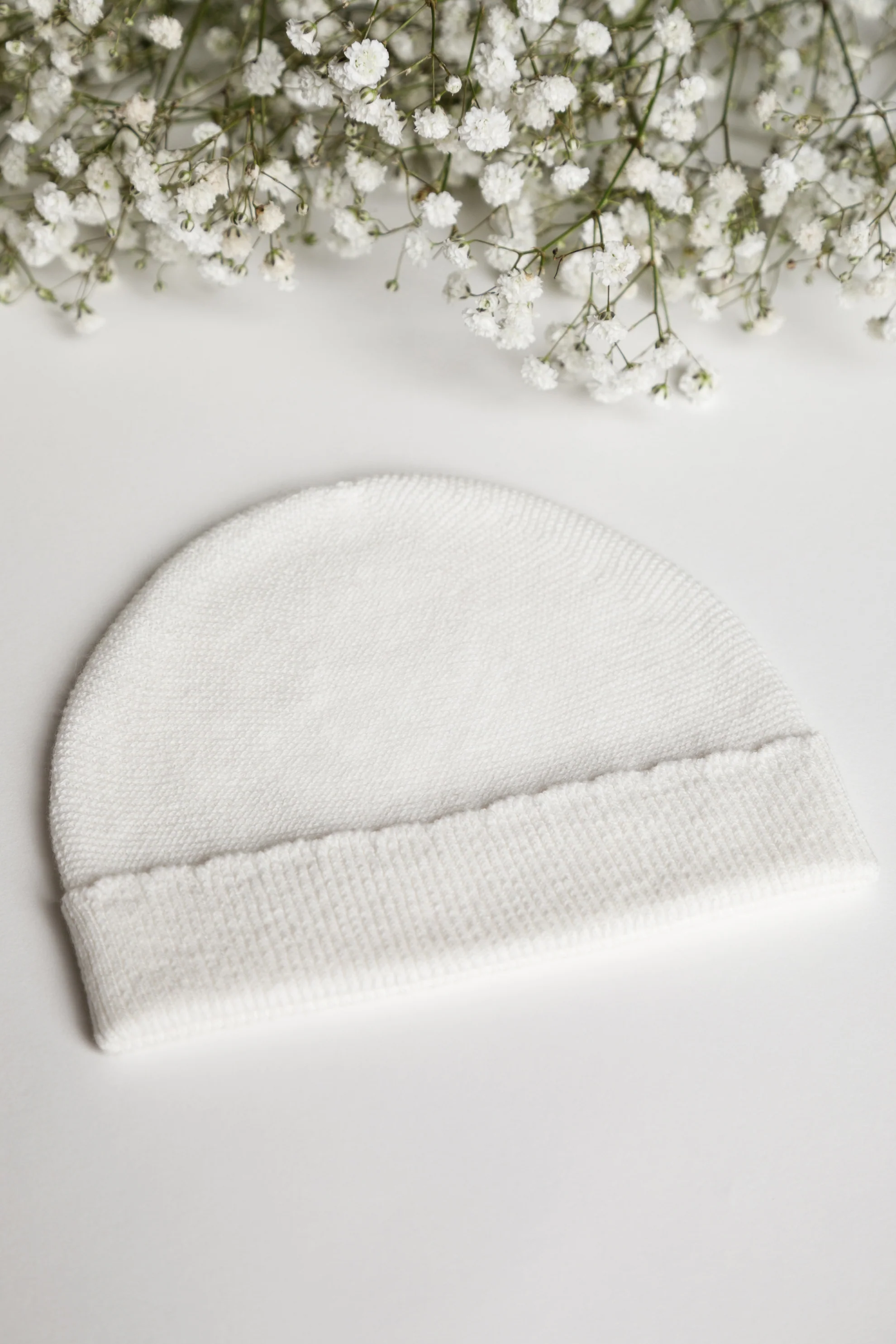 Organic Cotton Fine Knit New Baby Hat - Milk - Image 4