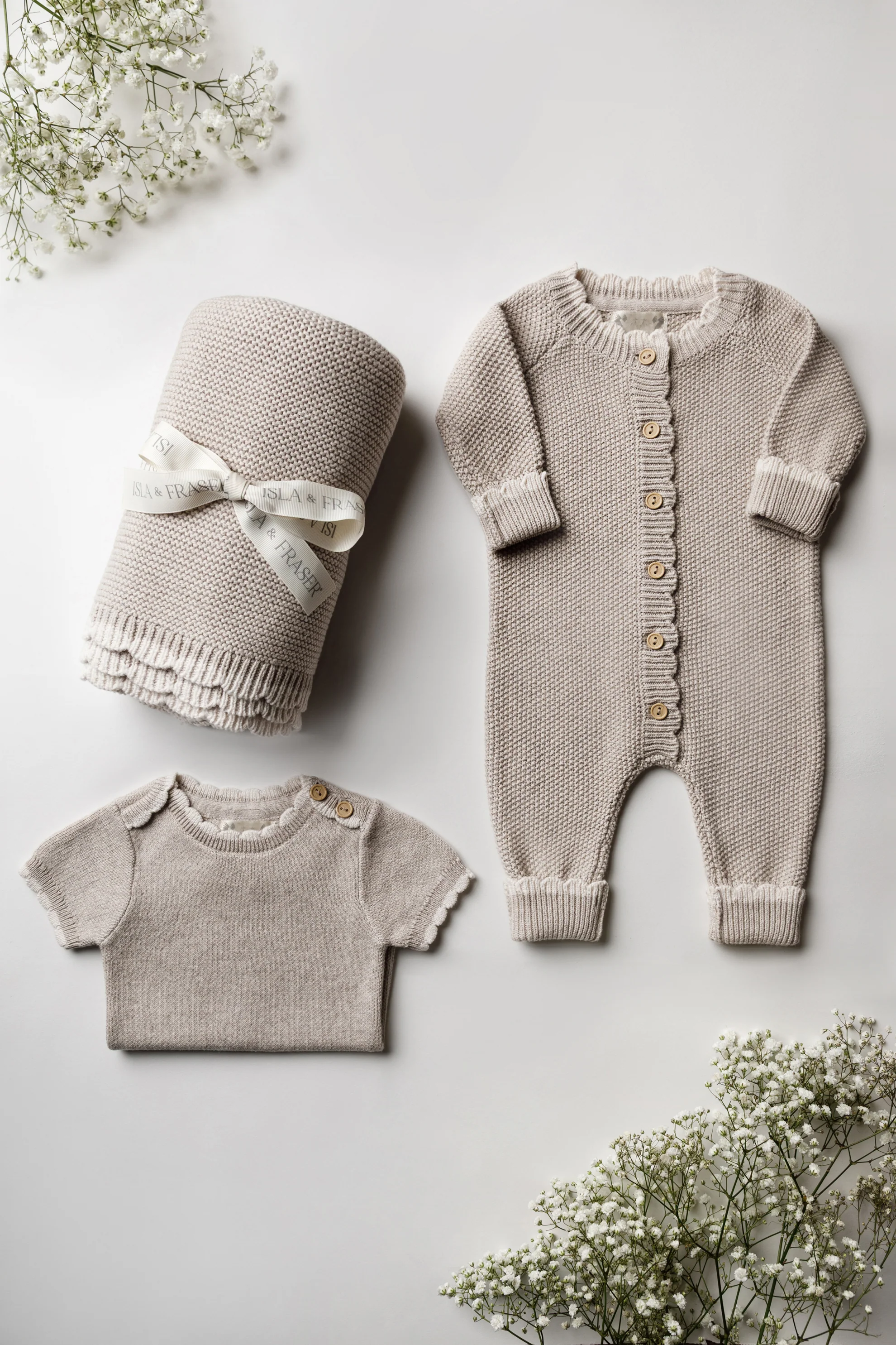 Organic Cotton First Moments Baby Bundle - Pebble