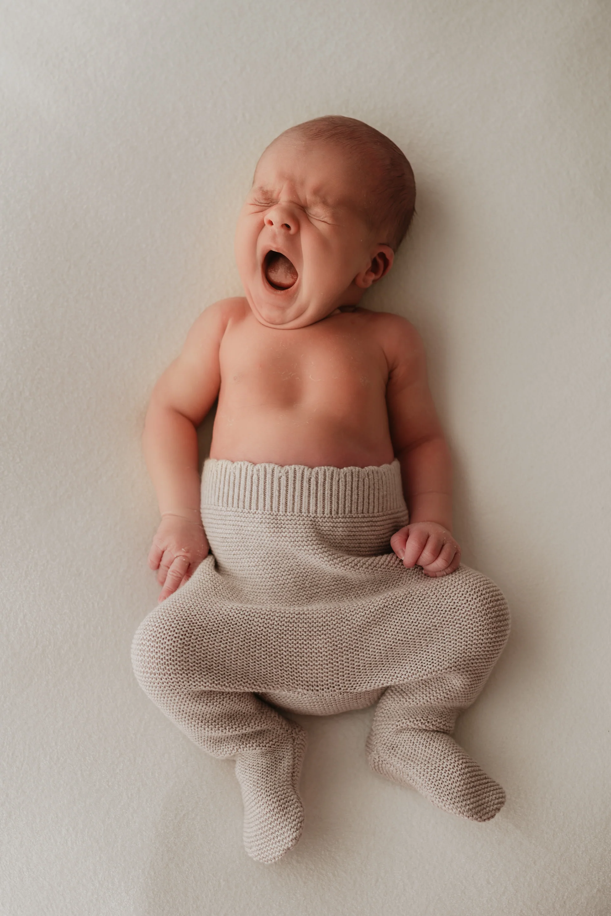 Organic Cotton Footed Baby Trousers - Pebble - Image 5