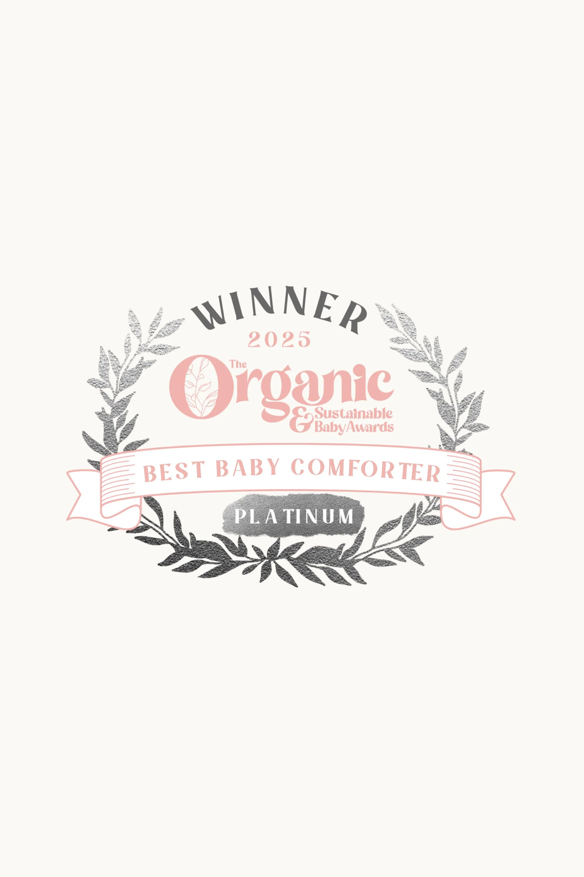 Organic Cotton Baby Stork Comforter - Oat/Rose - Image 10