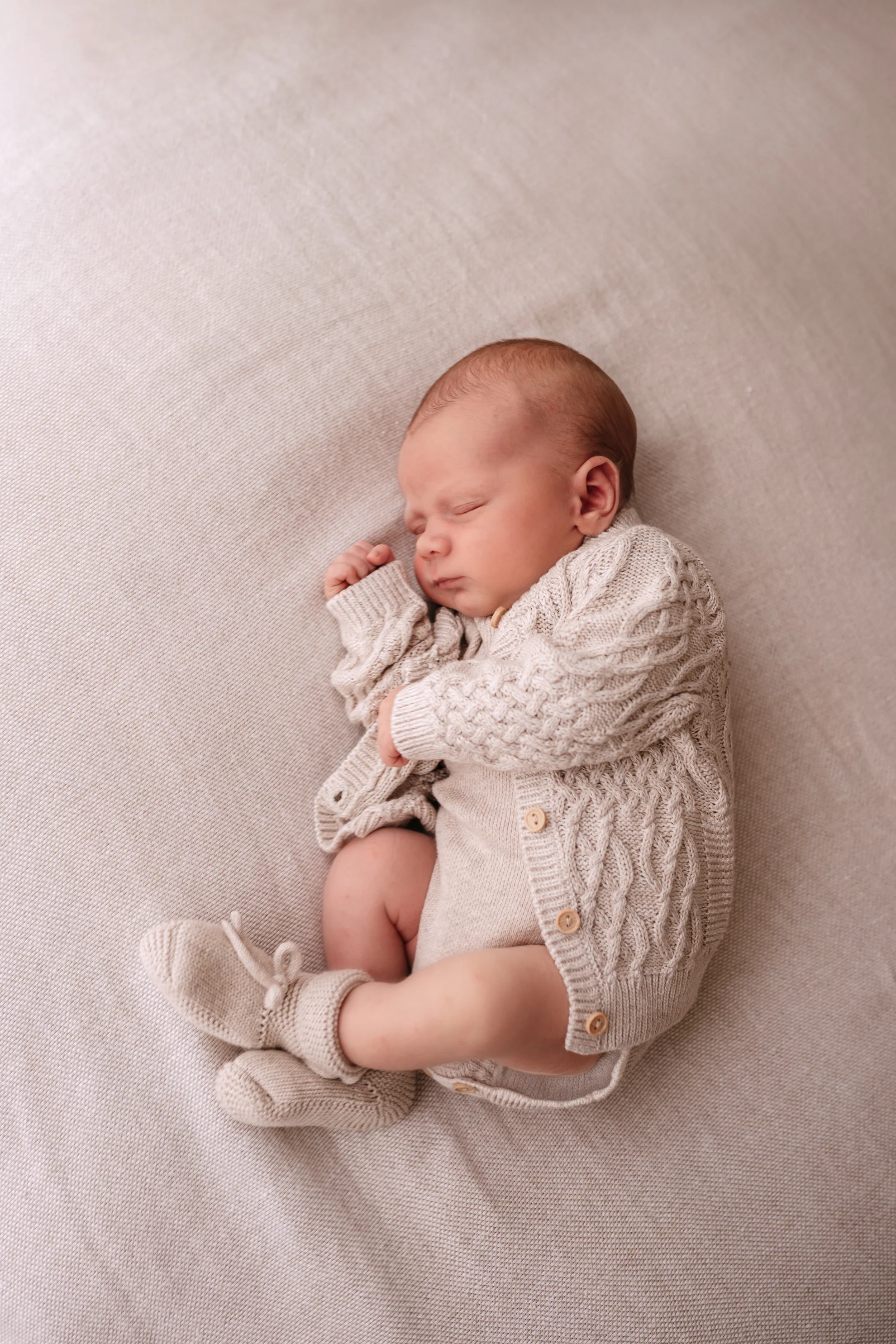 Organic Cotton Baby Booties - Pebble - Image 4