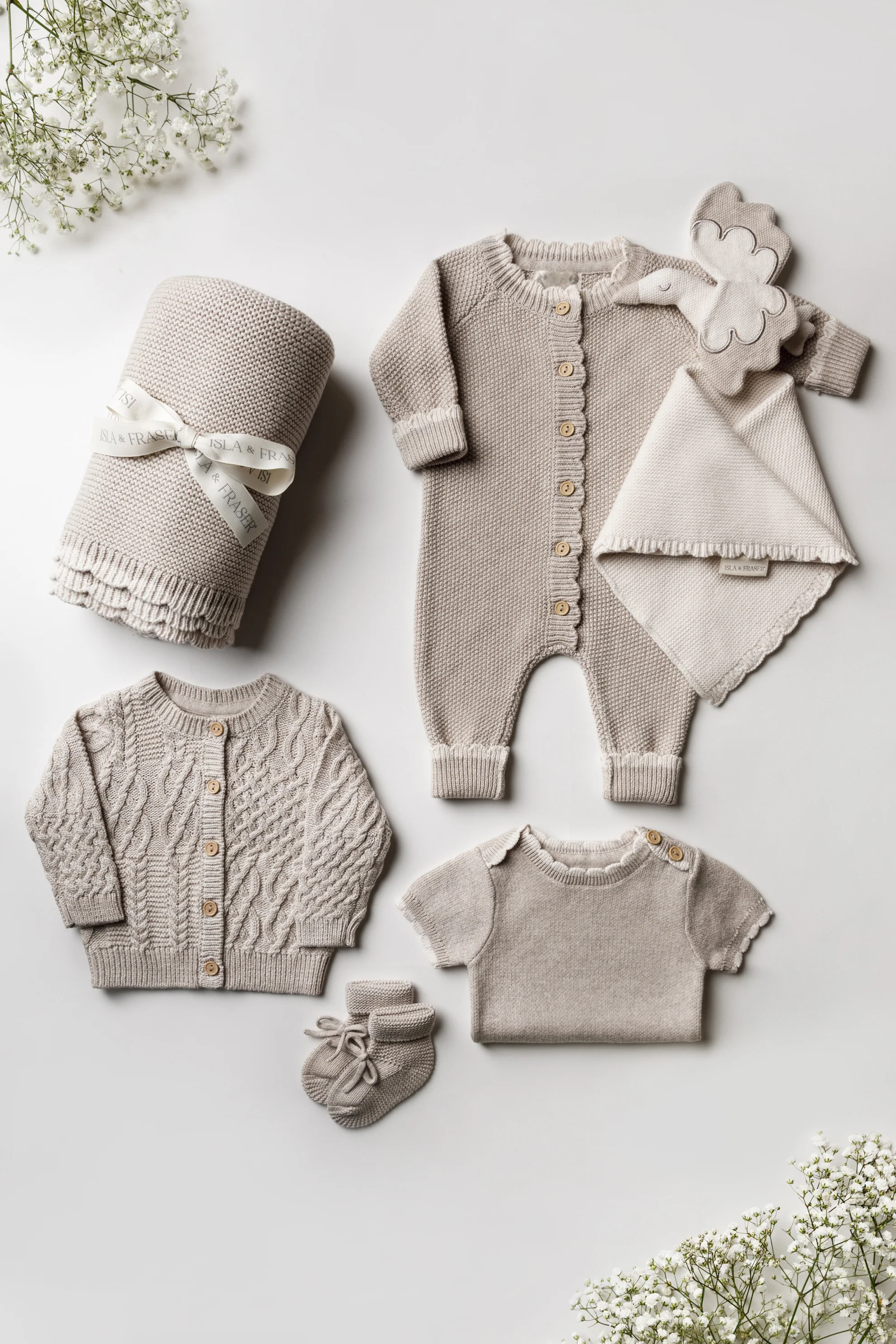 Organic Cotton Platinum Baby Bundle - Pebble