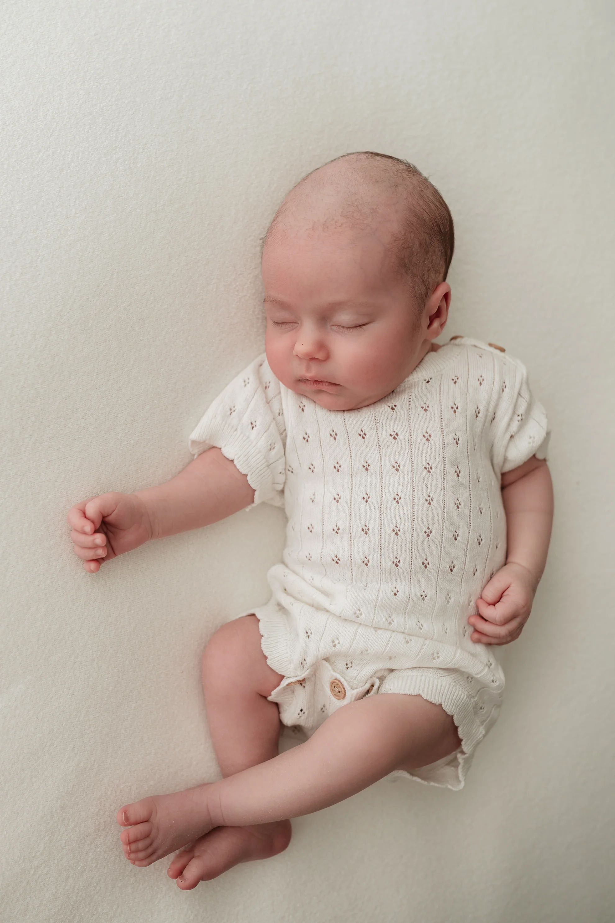 Organic Cotton Pointelle Knit Baby Bodysuit - Milk - Image 3