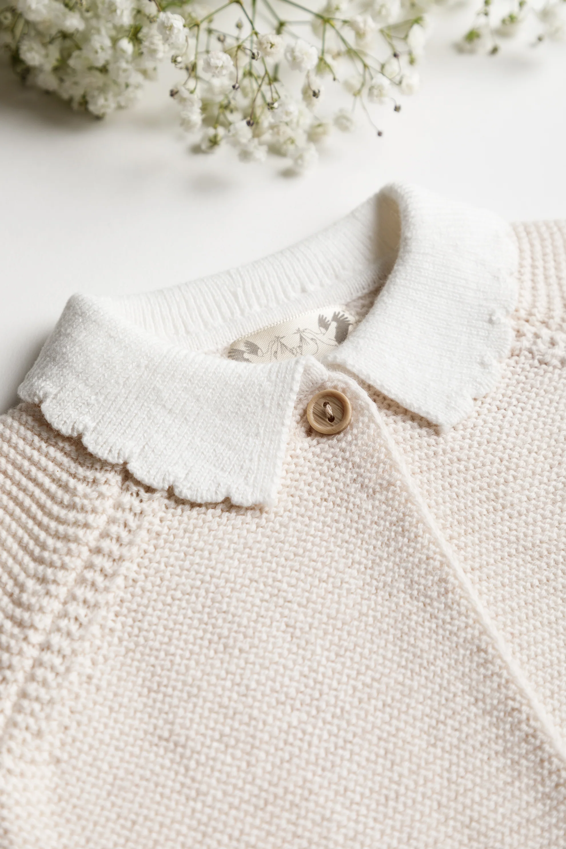 Organic Cotton Scallop Knit Baby Bundle - Oat - Image 9