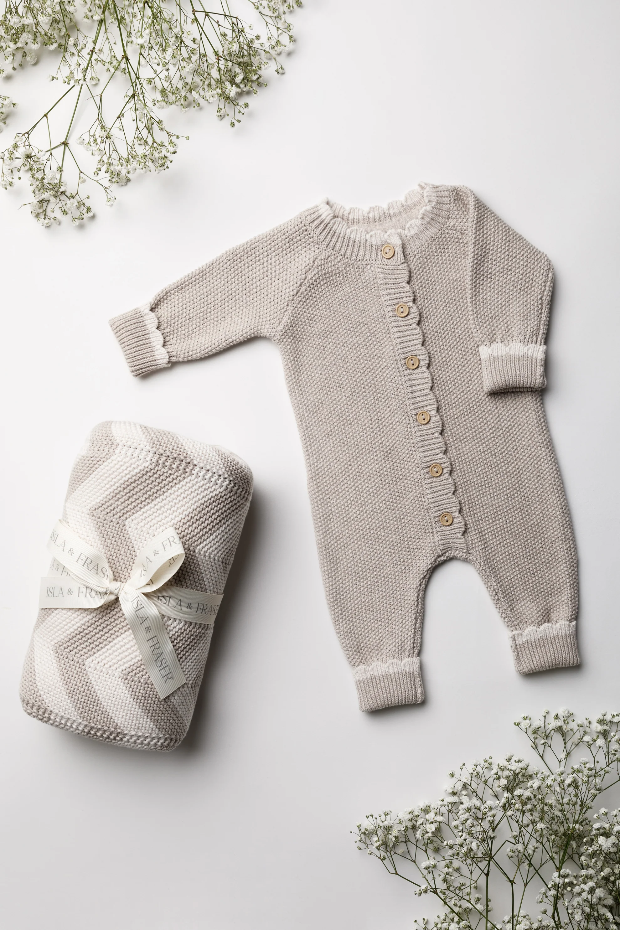 Organic Cotton Signature Baby Bundle - Pebble/Oat