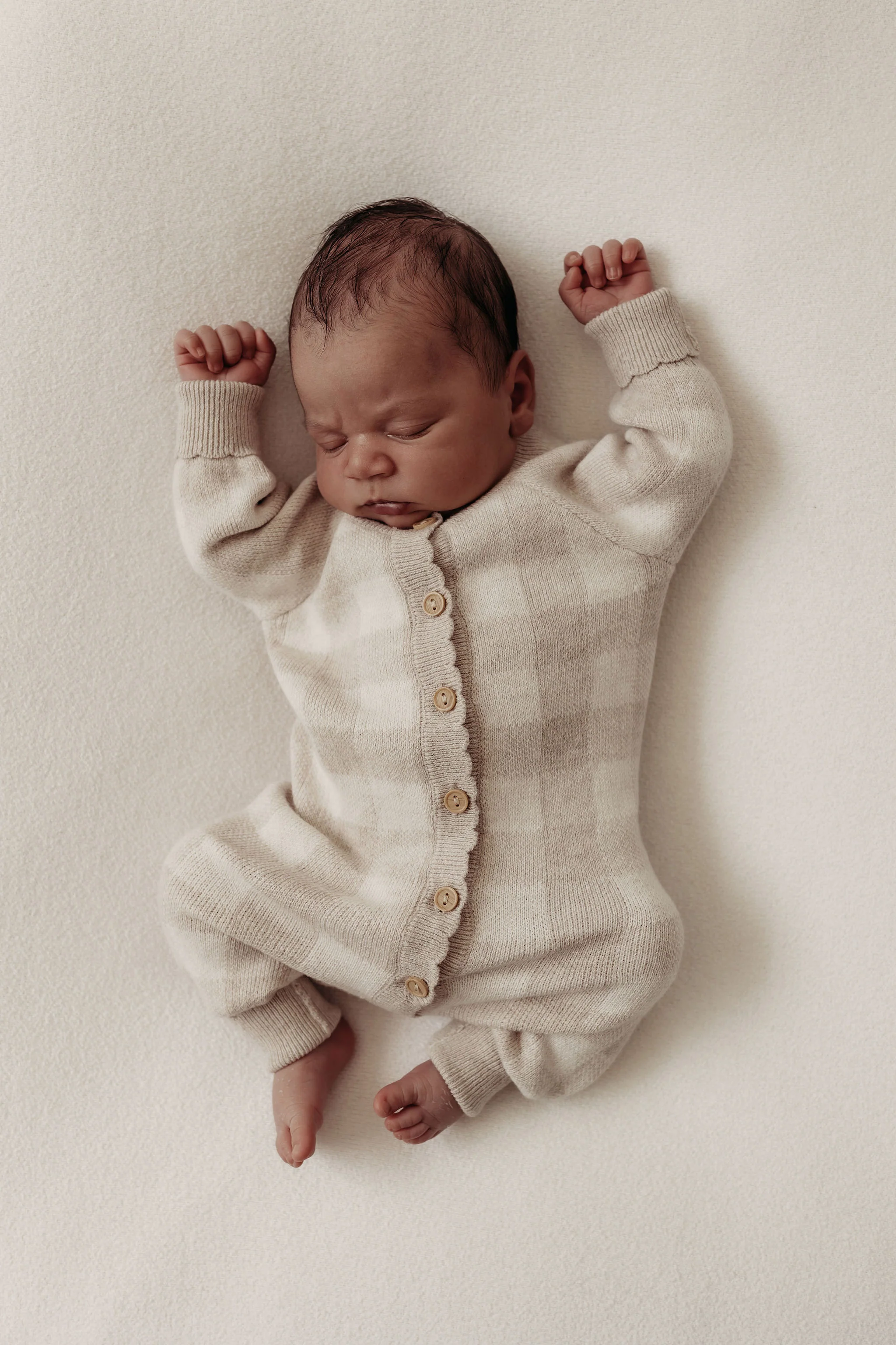 Organic Cotton Signature Baby Bundle - Pebble/Oat Gingham Knit - Image 5
