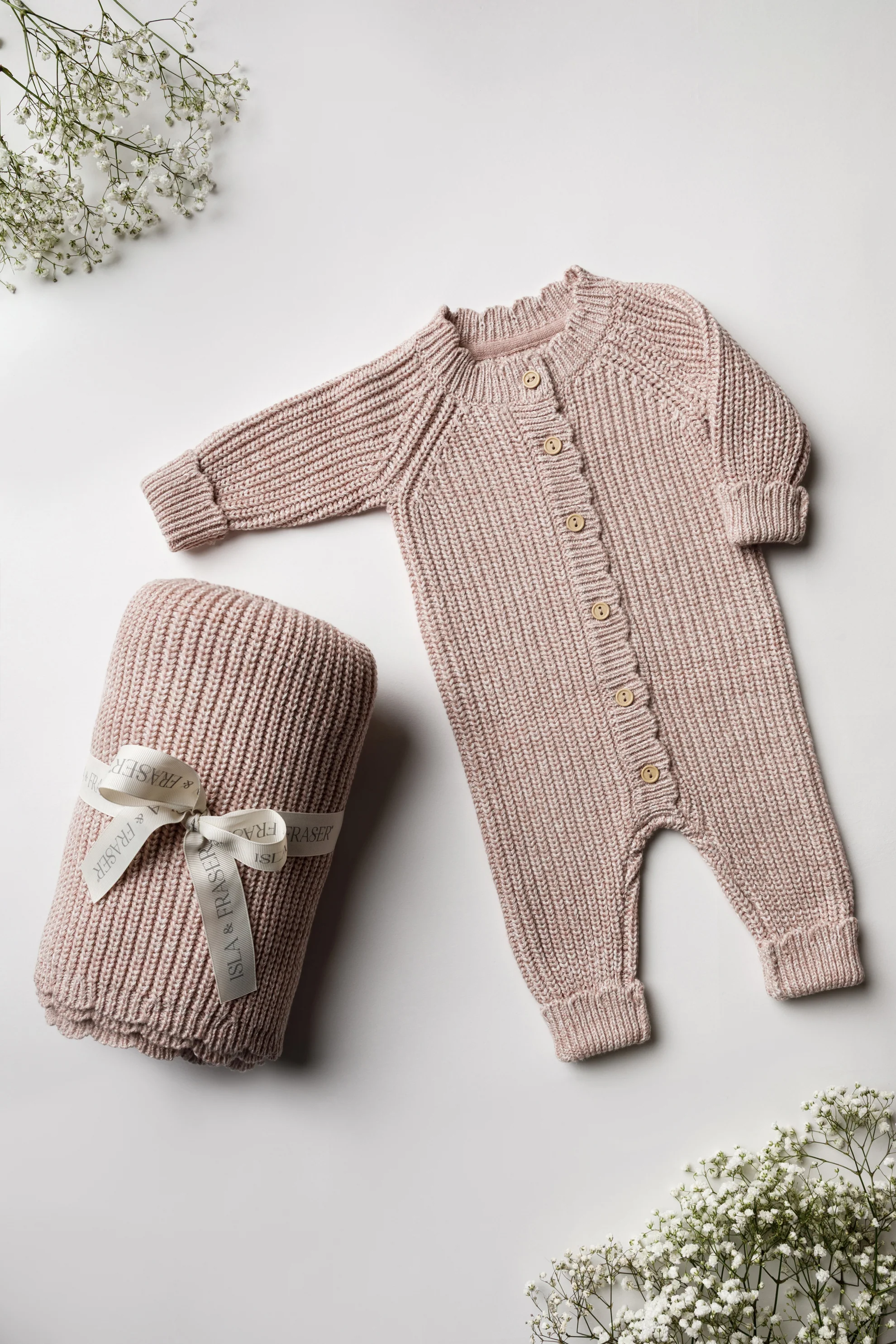 Organic Cotton Signature Baby Bundle - Rose Chunky Twist