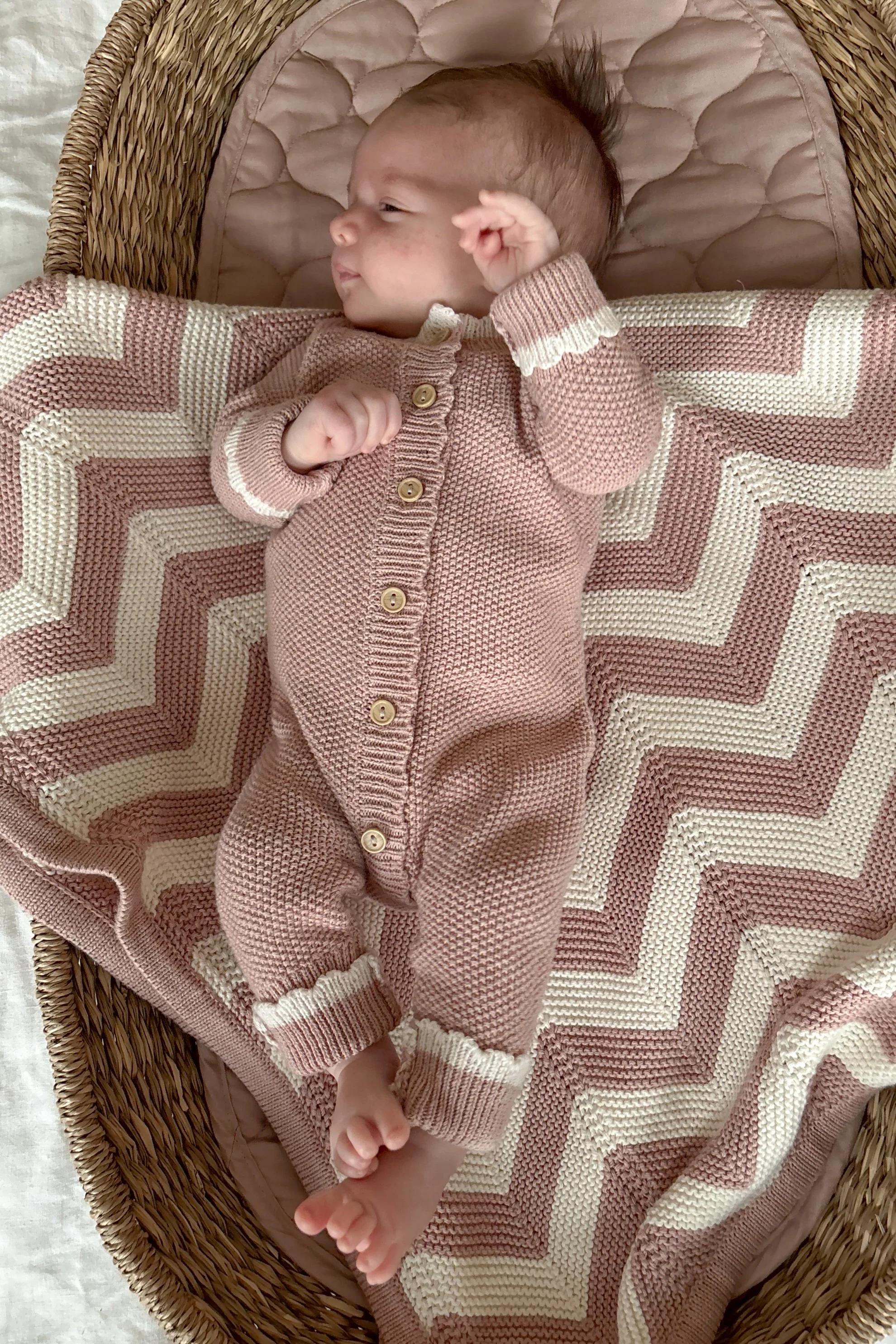 Organic Cotton Signature Baby Bundle - Rose/Cream - Image 6