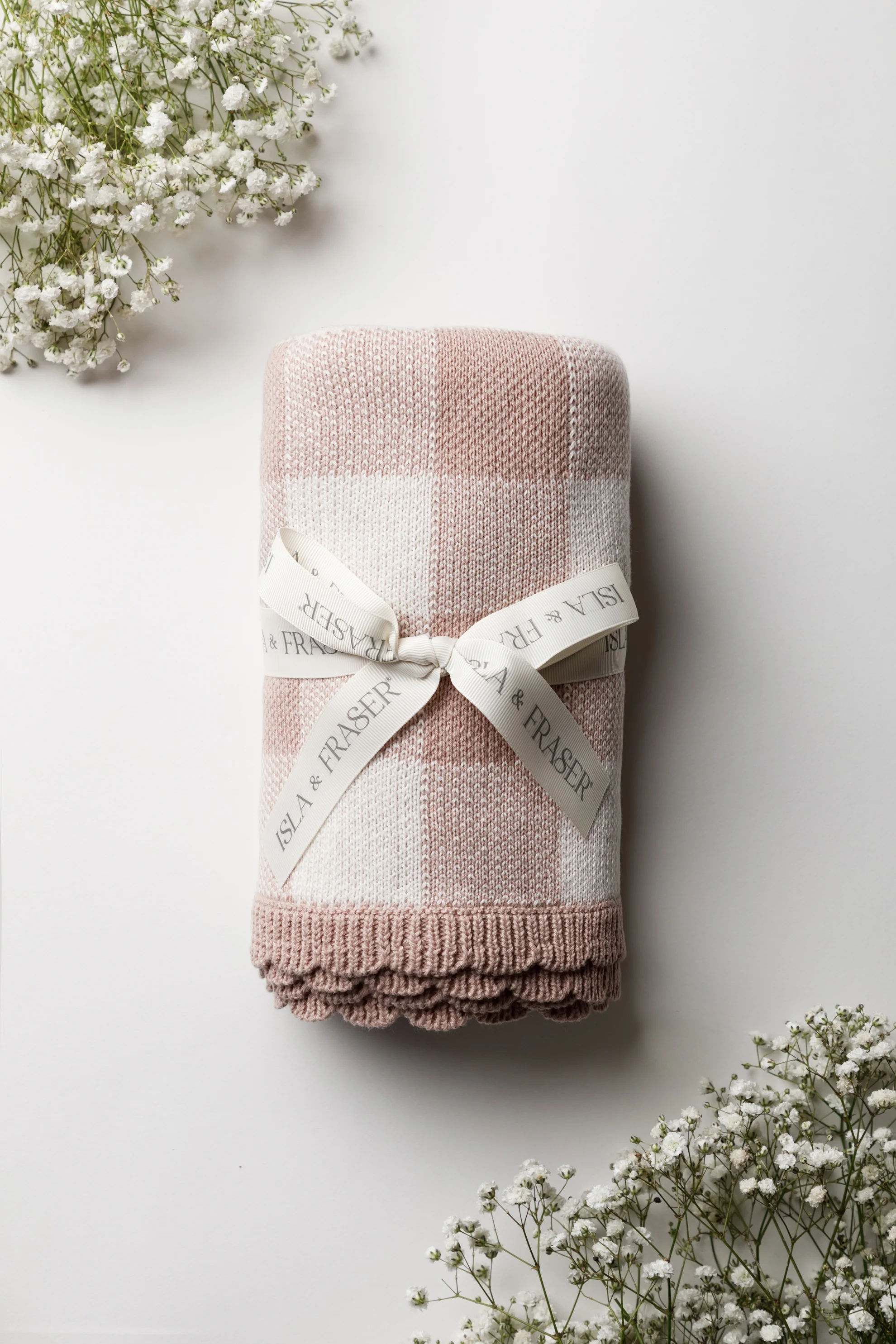Organic Cotton Signature Baby Bundle - Rose/Oat Gingham Knit - Image 3