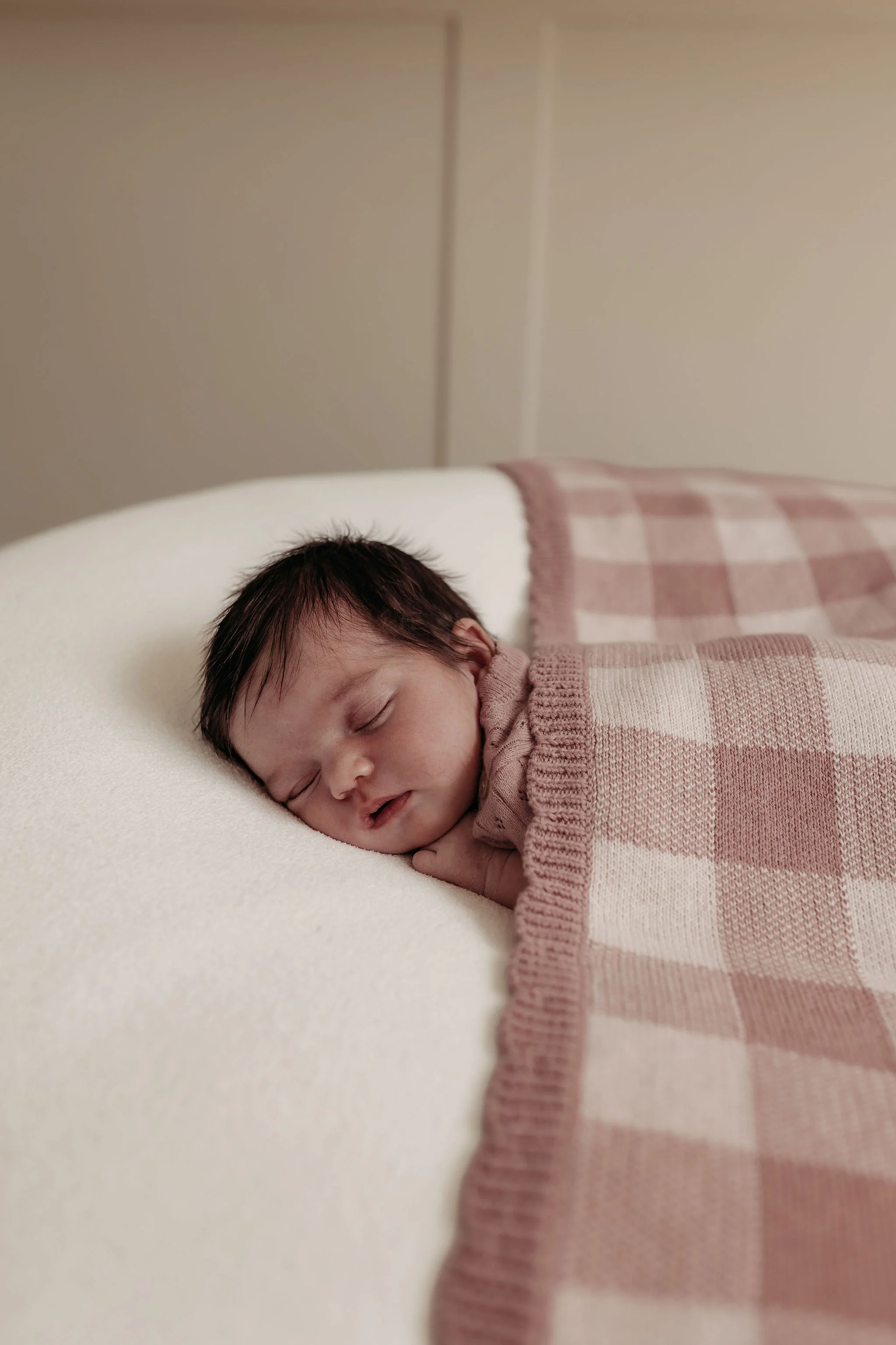 Organic Cotton Signature Baby Bundle - Rose/Oat Gingham Knit - Image 5