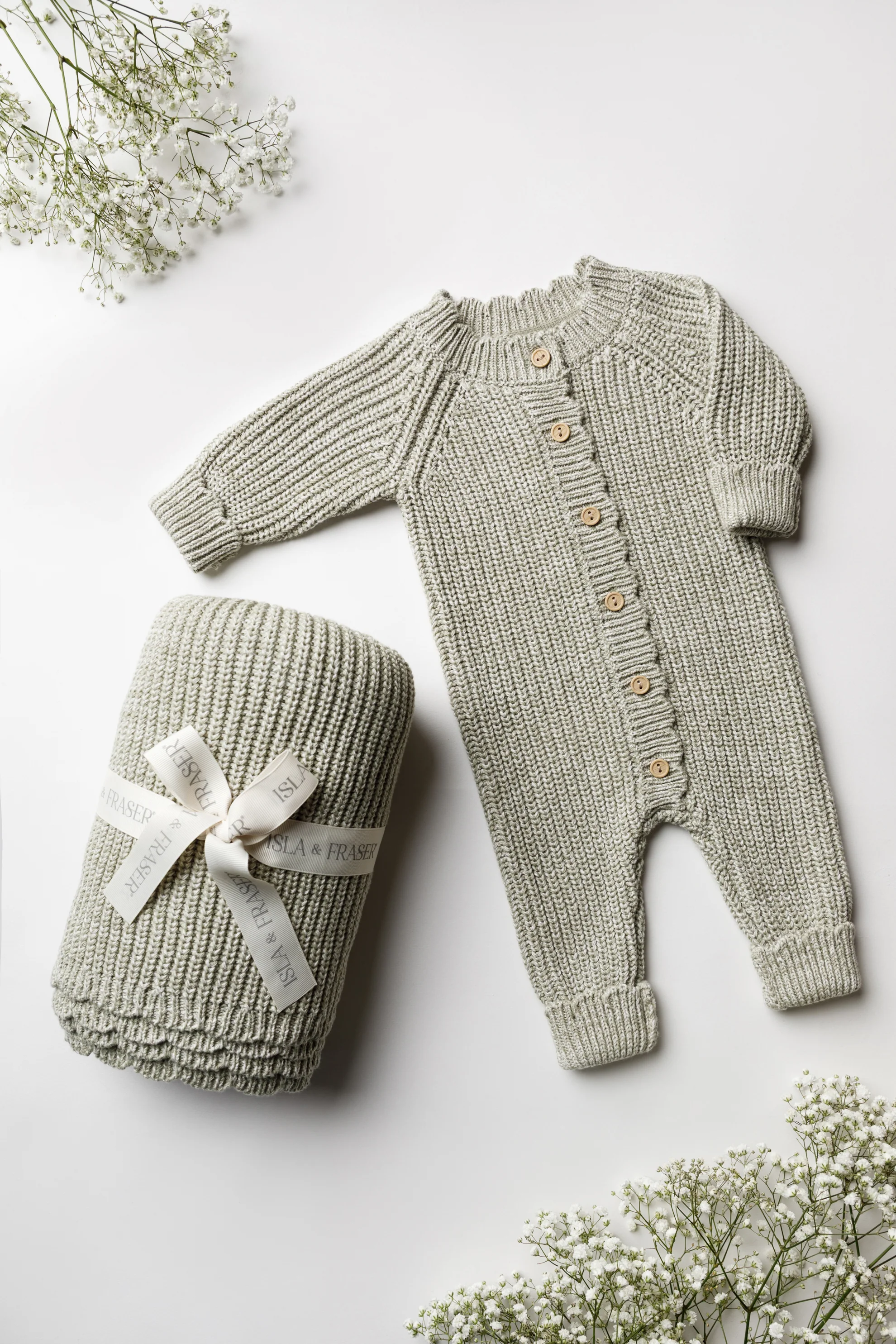 Organic Cotton Signature Baby Bundle - Sage Chunky Twist