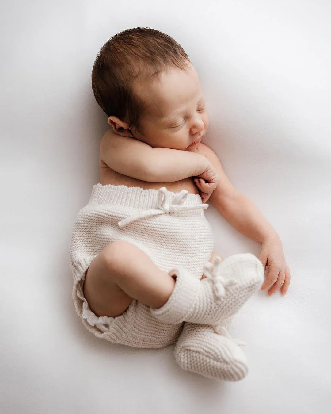 Organic Cotton Scallop Knit Baby Bundle - Oat - Image 10